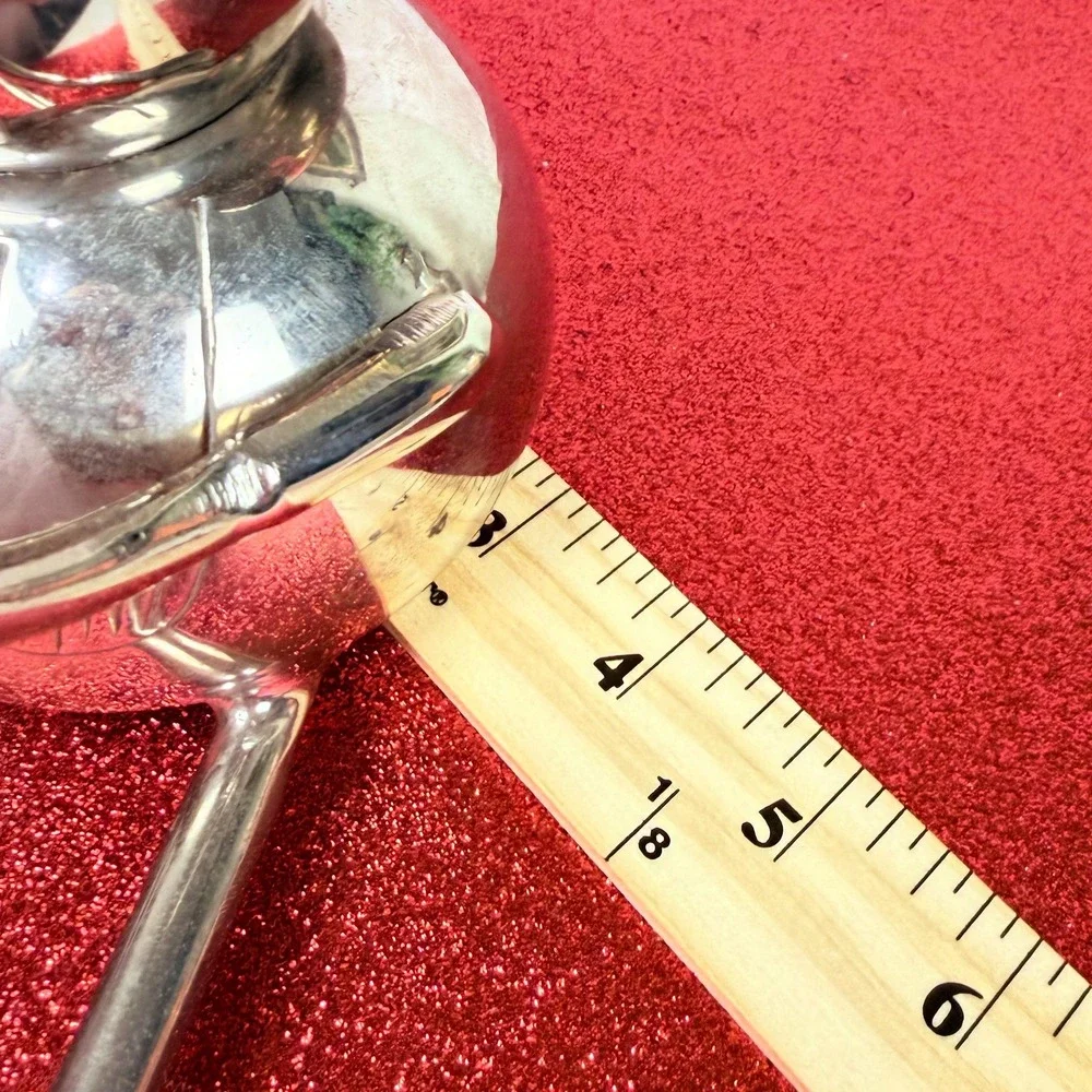 Silver Tone Metal Snowman Shelf Sitter Long Legs Christmas Made India 5